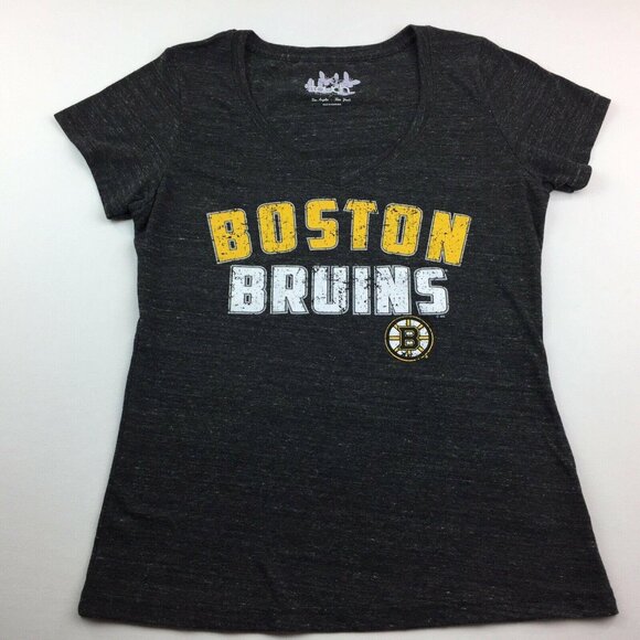 Touch by Alyssa Milano Womens Boston Bruins Hockey Gray T-shirt Size Large - Picture 2 of 7